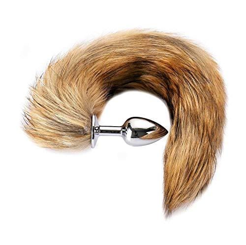 Brown Metal Fox Tail Plug 16"