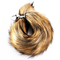 Brown Metal Fox Tail Plug 16"