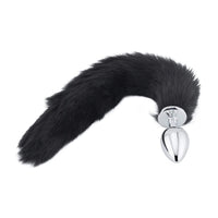 18-in Black Fox Tail With Plug-Shaped Metal End