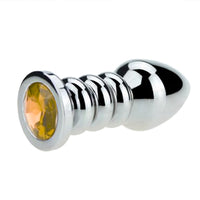 Ribbed Steel Jeweled Plug