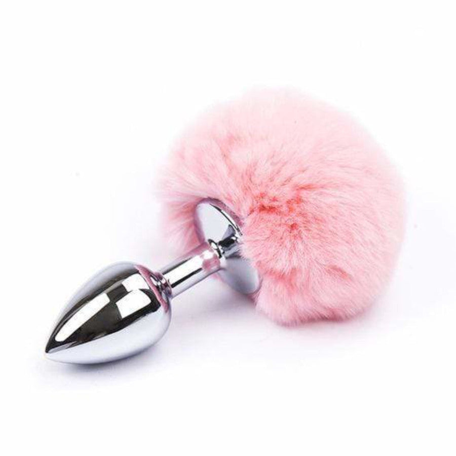 Pretty Pink Bunny Tail Butt Plug