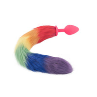 Rainbow Fox Silicone Tail 18"