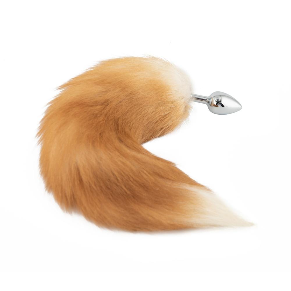 Orange Metal Fox Tail Butt Plug 16"