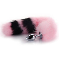 Pink with Black Fox Metal Tail, 14"