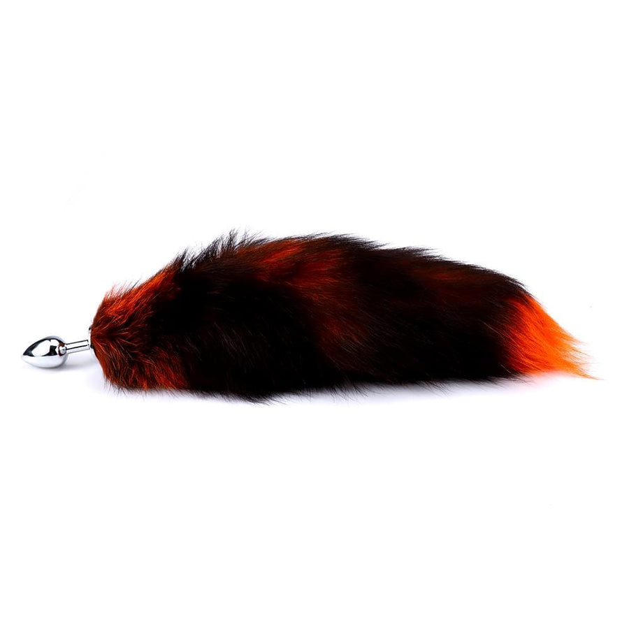 Black & Orange Plug Tipped Fox Tail Accessory