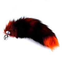 Black & Orange Plug Tipped Fox Tail Accessory