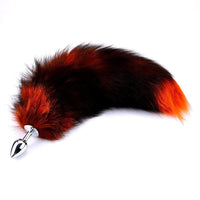 Black & Orange Plug Tipped Fox Tail Accessory