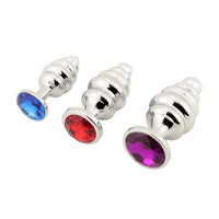 Ribbed Jeweled Plug Set (3 Piece)