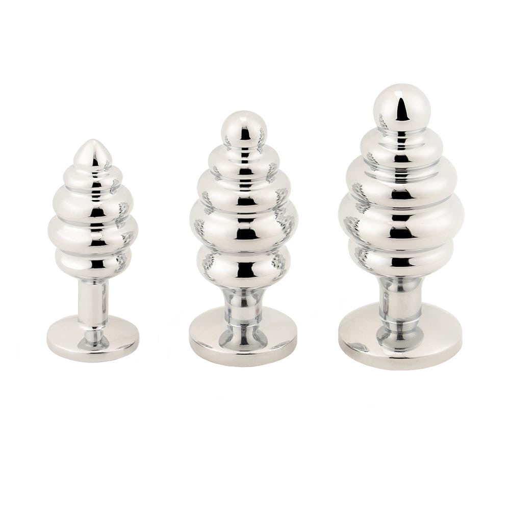 Ribbed Jeweled Plug Set (3 Piece)