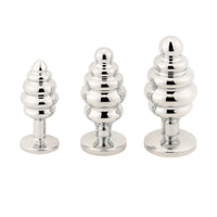 Ribbed Jeweled Plug Set (3 Piece)