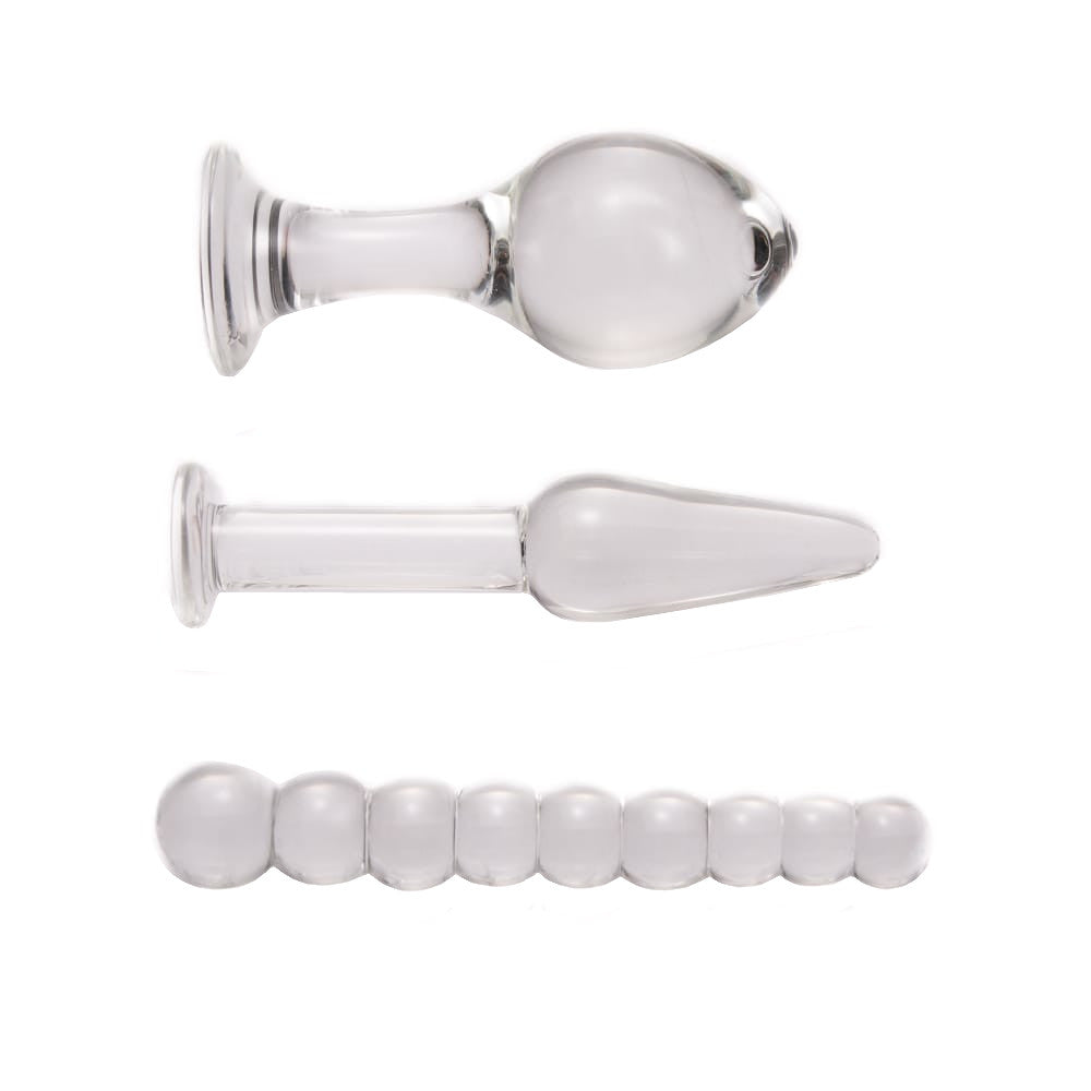 Transparent Pyrex Glass Plug Set (3 Piece)