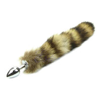 16" Brown Cat Tail with Stainless Steel Butt Plug