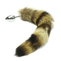 16" Brown Cat Tail with Stainless Steel Butt Plug