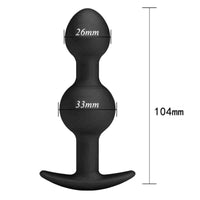 Black Silicone Anal Beads Plug