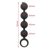 6" Silicone Anal Beads with Pull Ring