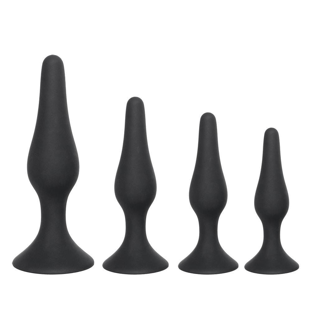 4 Sizes Available Black Silicone Butt Plug