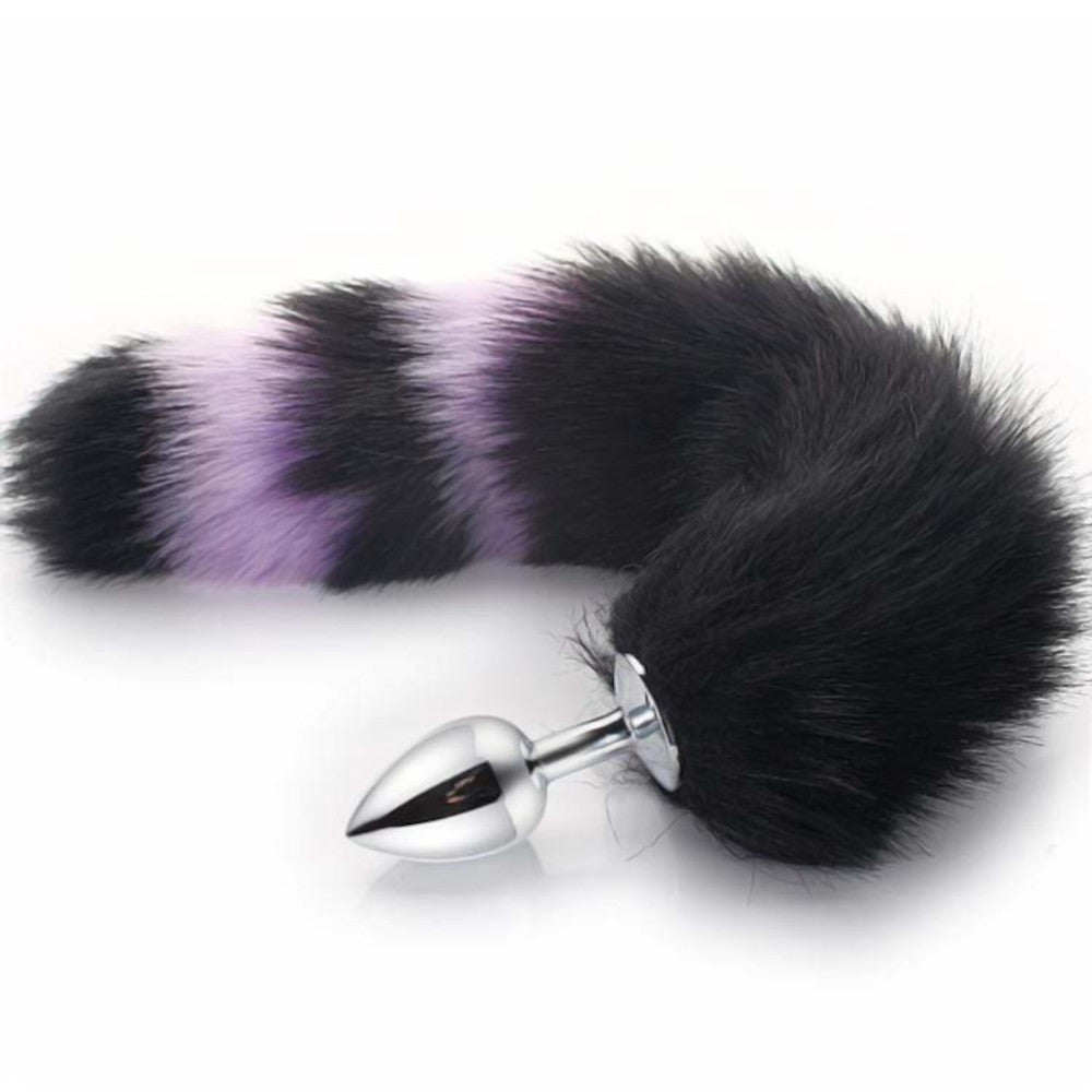 Black With Purple Fox Metal Tail, 14"