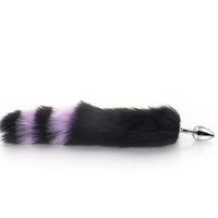 Black With Purple Fox Metal Tail, 14"