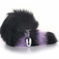 Black With Purple Fox Metal Tail, 14"