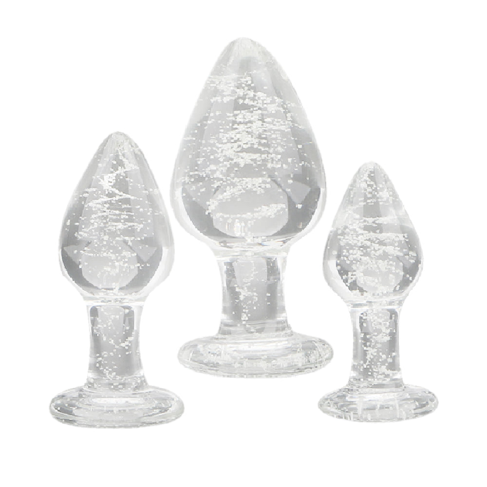 Glow in the Dark Glass Plug Set (3 Piece)