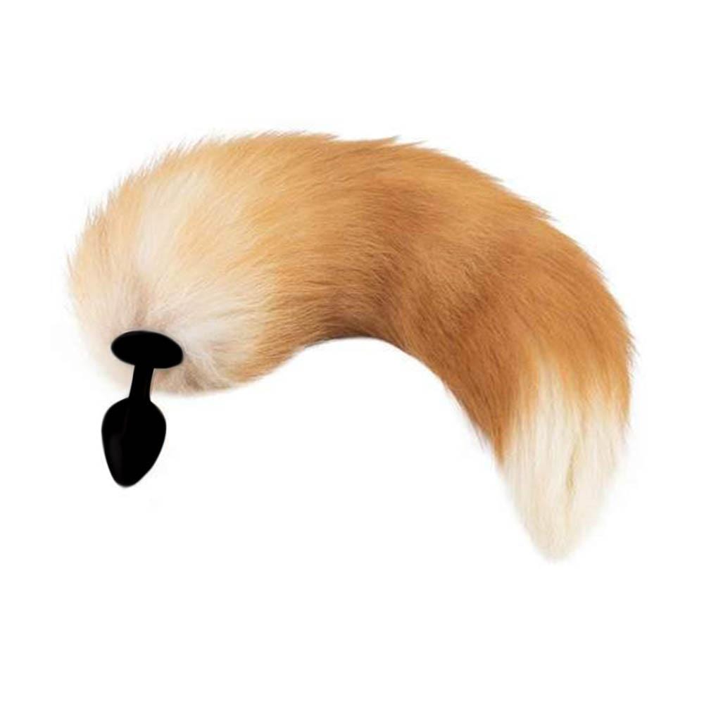 Orange Silicone Fox Tail 16"