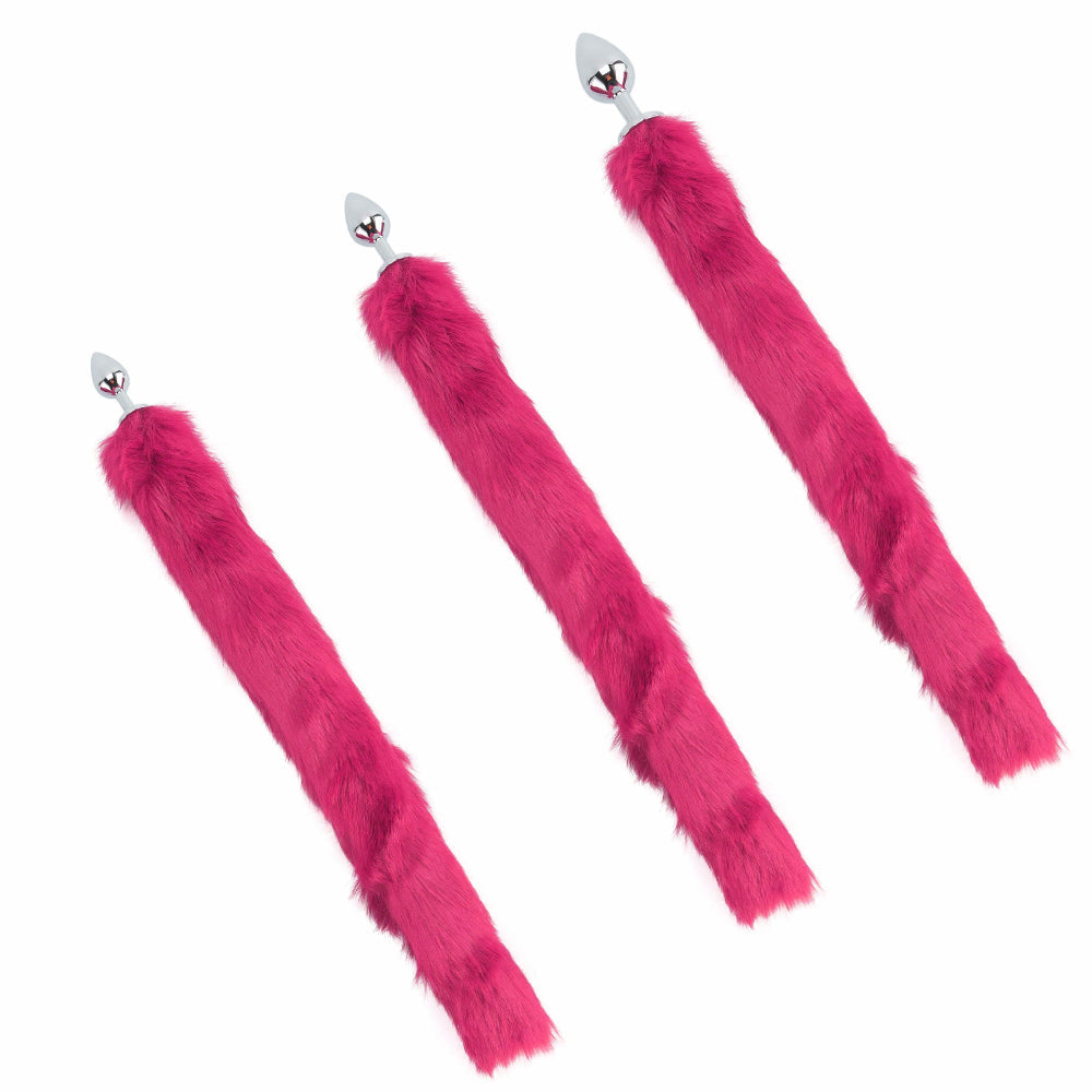 Pink Fox Metal Tail Plug, 32"