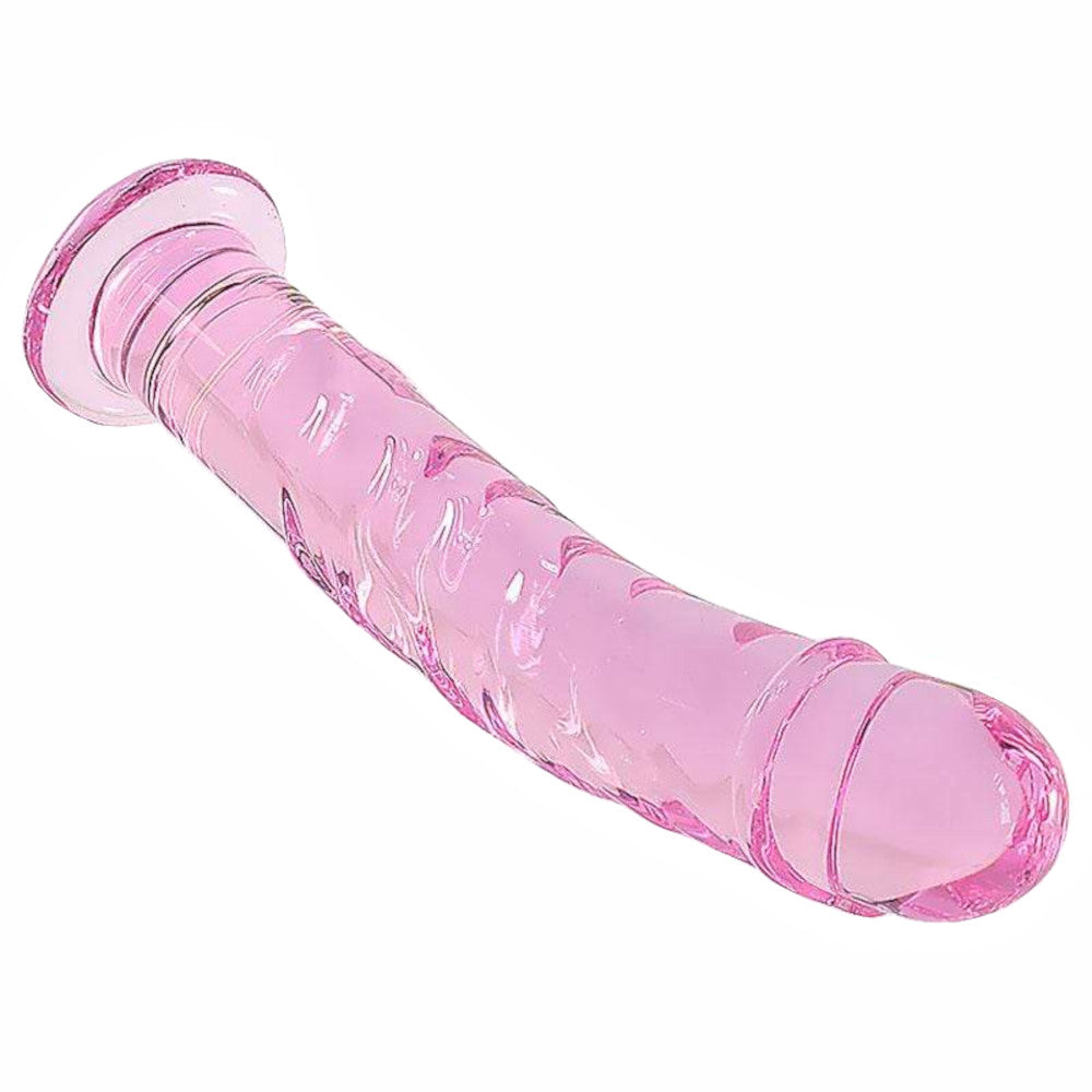 Tickled Pink Glass Anal Dildo