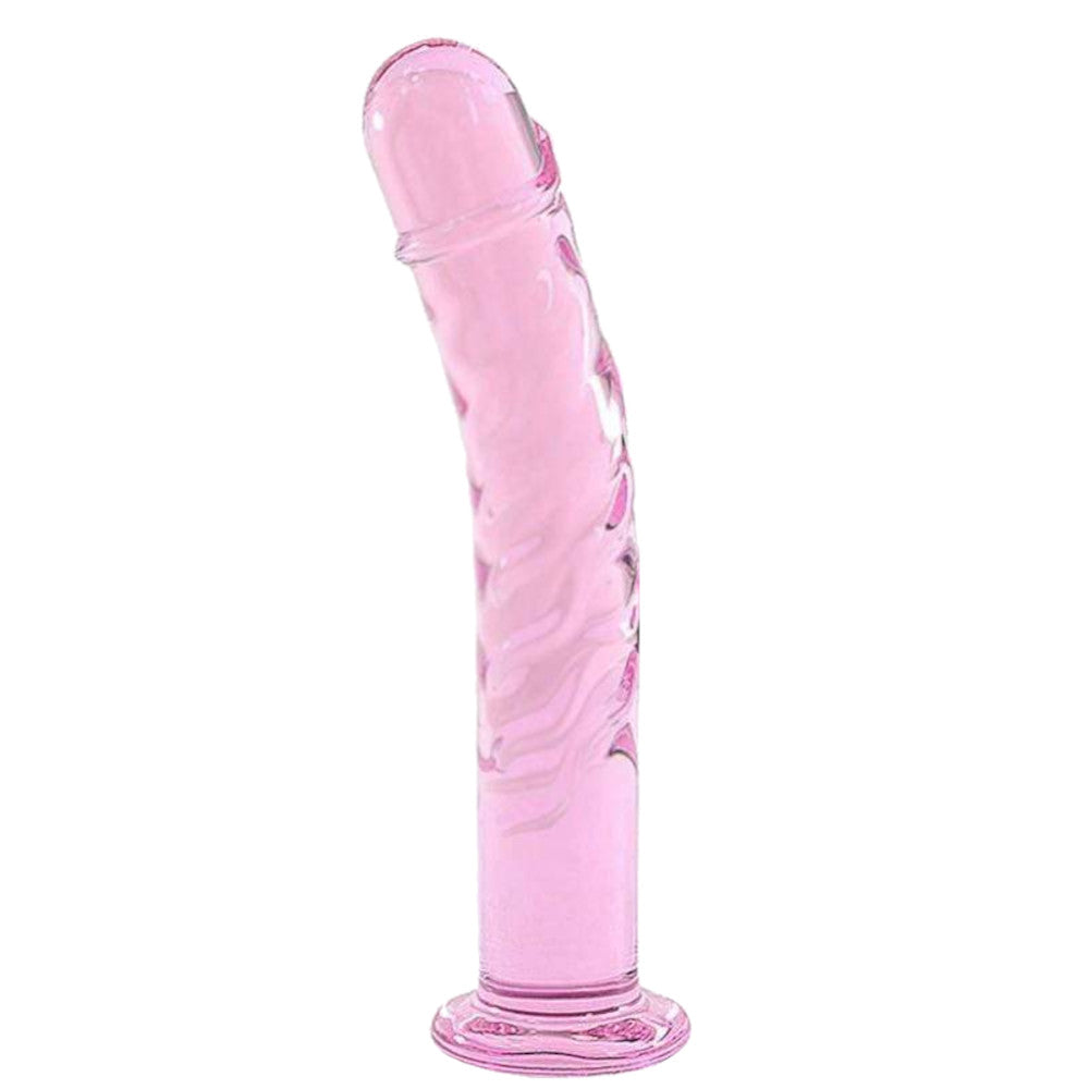 Tickled Pink Glass Anal Dildo