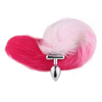 Pink with White Fox Shapeable Metal Tail, 18"