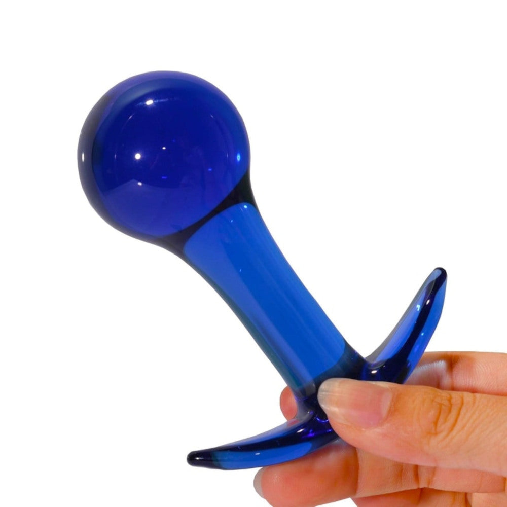 Blue Ball Glass Plug