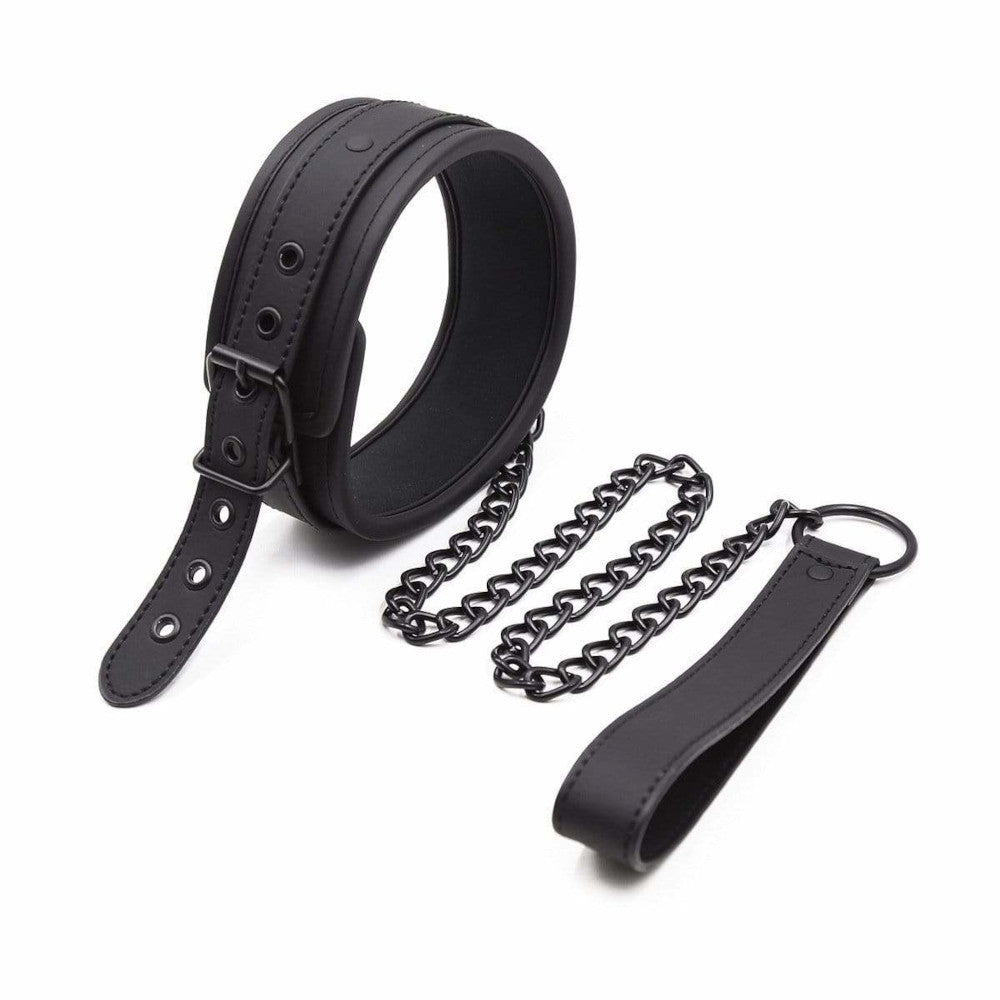 Smooth Black Temptation BDSM Training Collar
