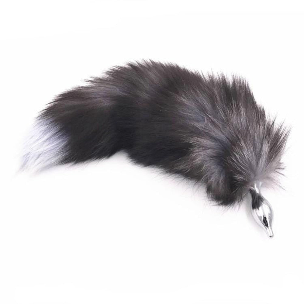 Dark Fox Tail With Vibrating Plug, 15"