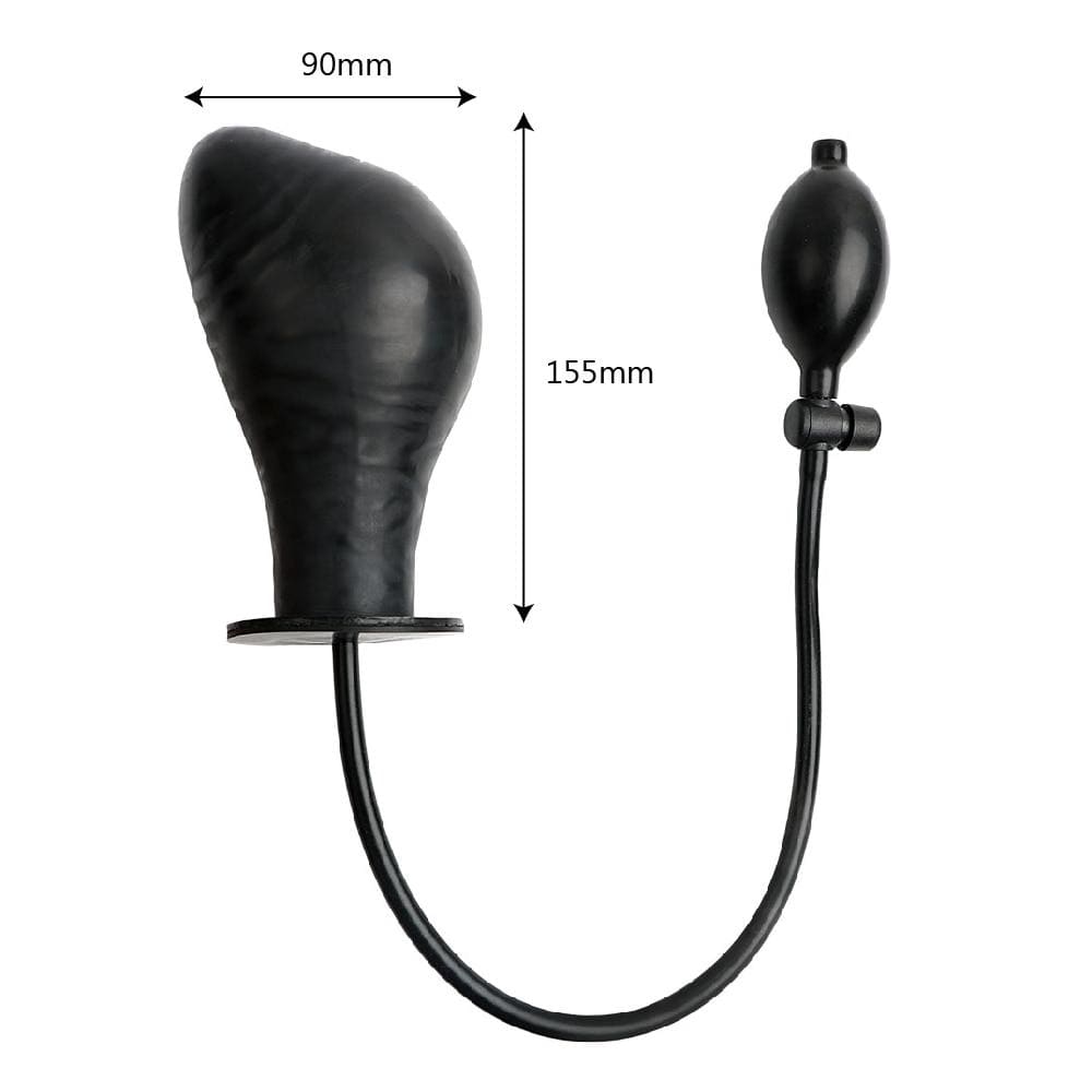 Black Inflatable Silicone Dildo